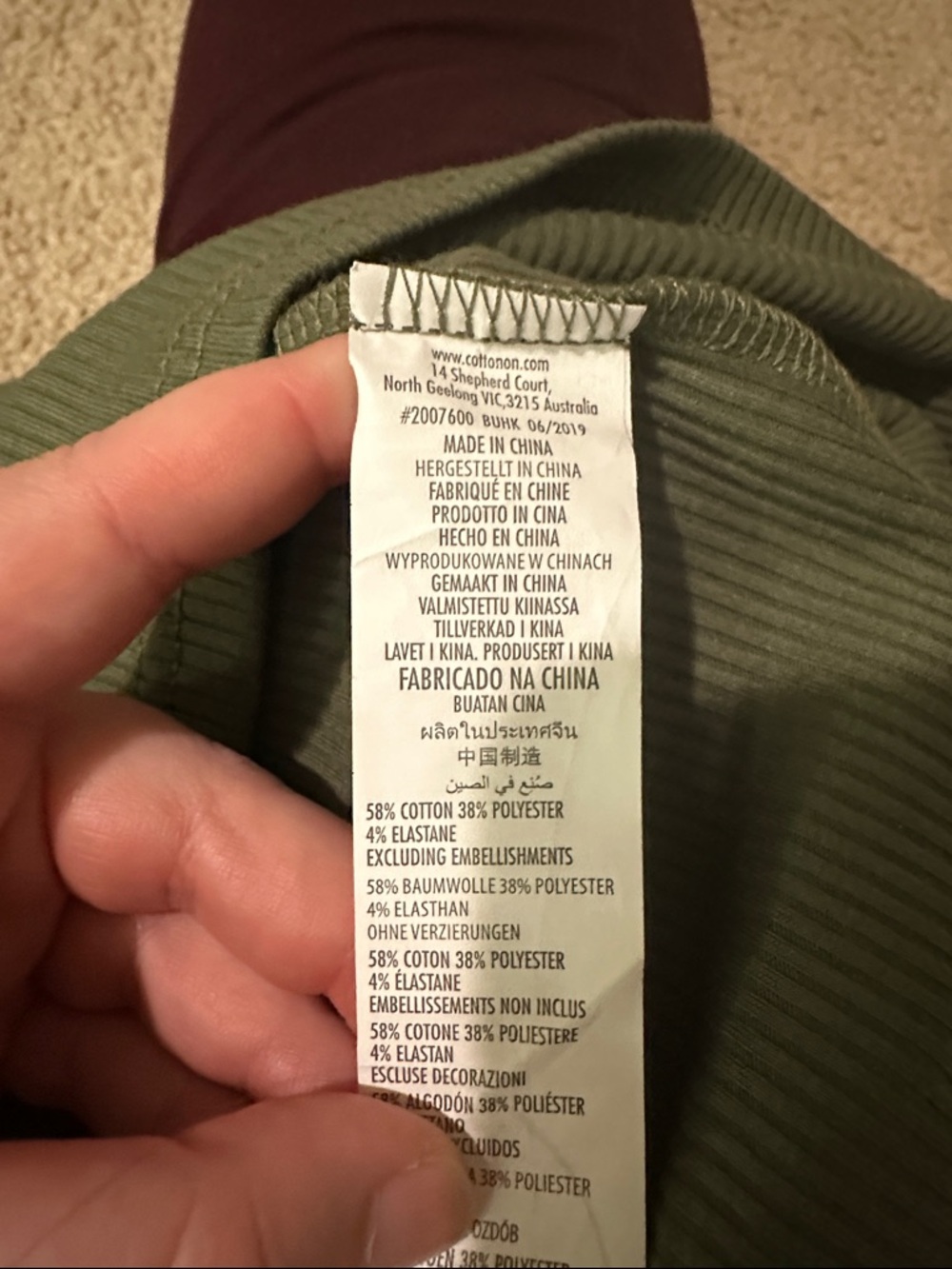 Cotton On Olive Ribbed Tank Bodycon Midi Dress - Picture 8 of 10